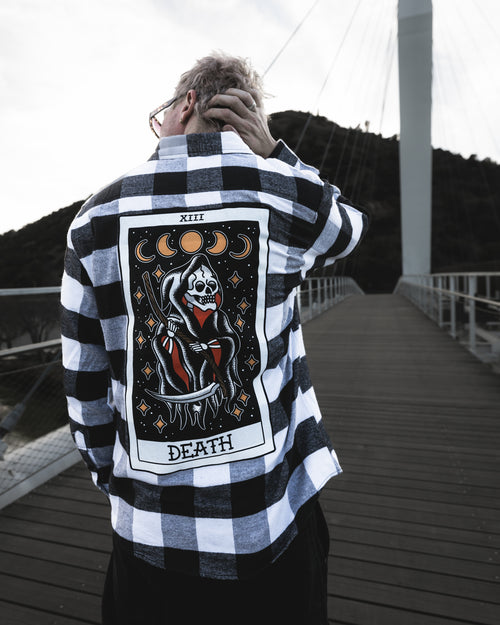 American Traditional Death Tarot Flannel