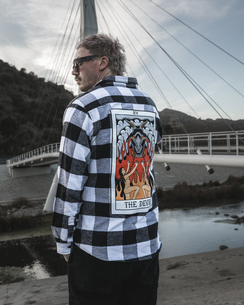 American Traditional Devil Tarot Flannel